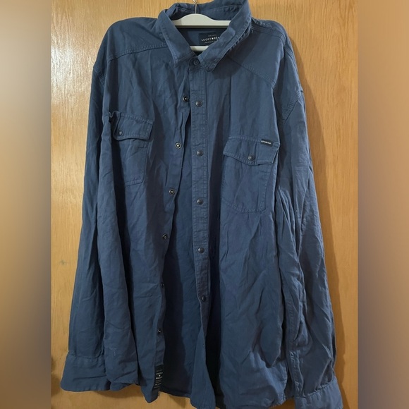 Lucky Brand Long Sleeve Double Pockets Button Up Shirt Size XL Blue​​